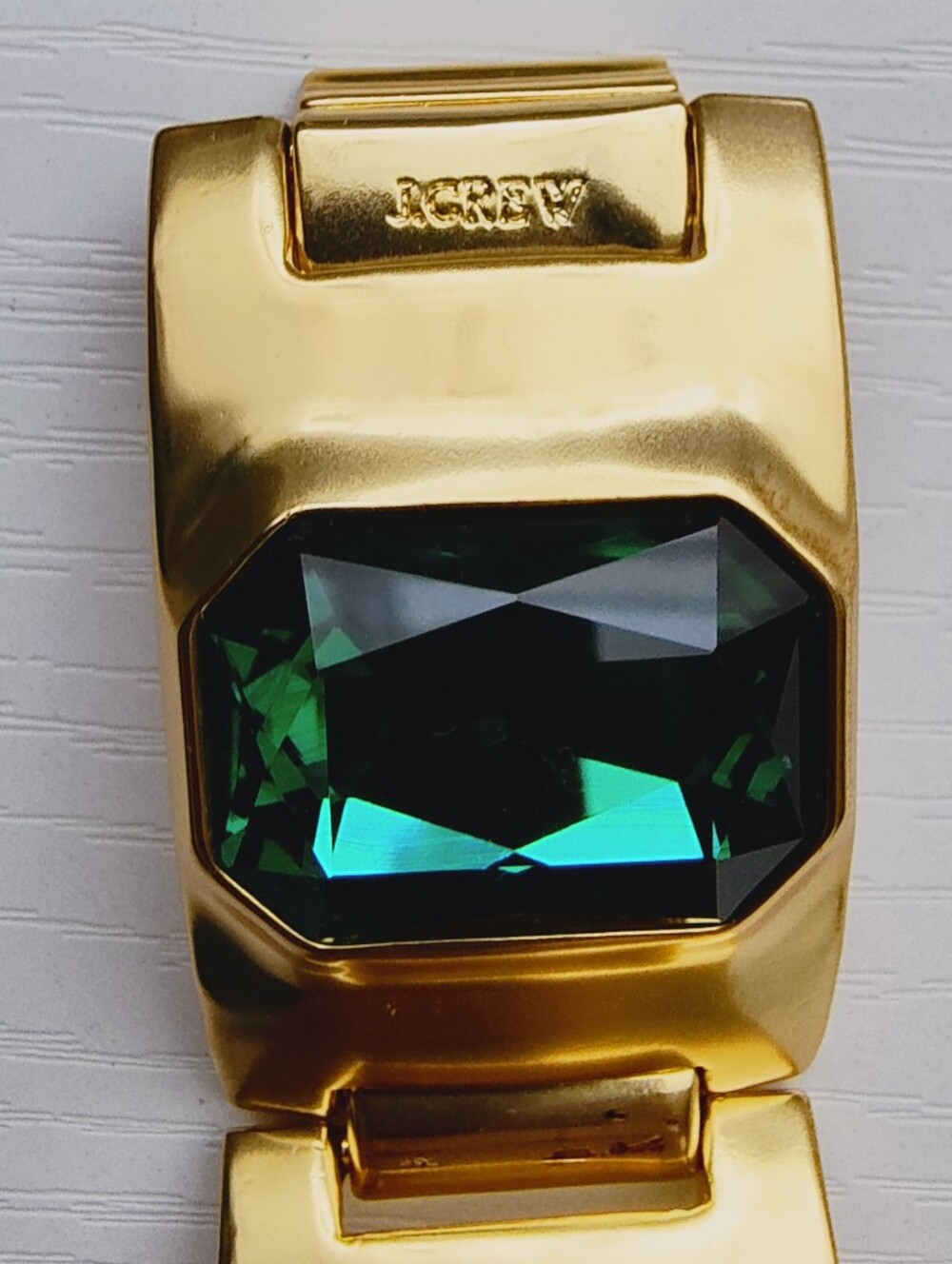 J. Crew Baguette statement bracelet Emerald Green Stones - Picture 4 of 10